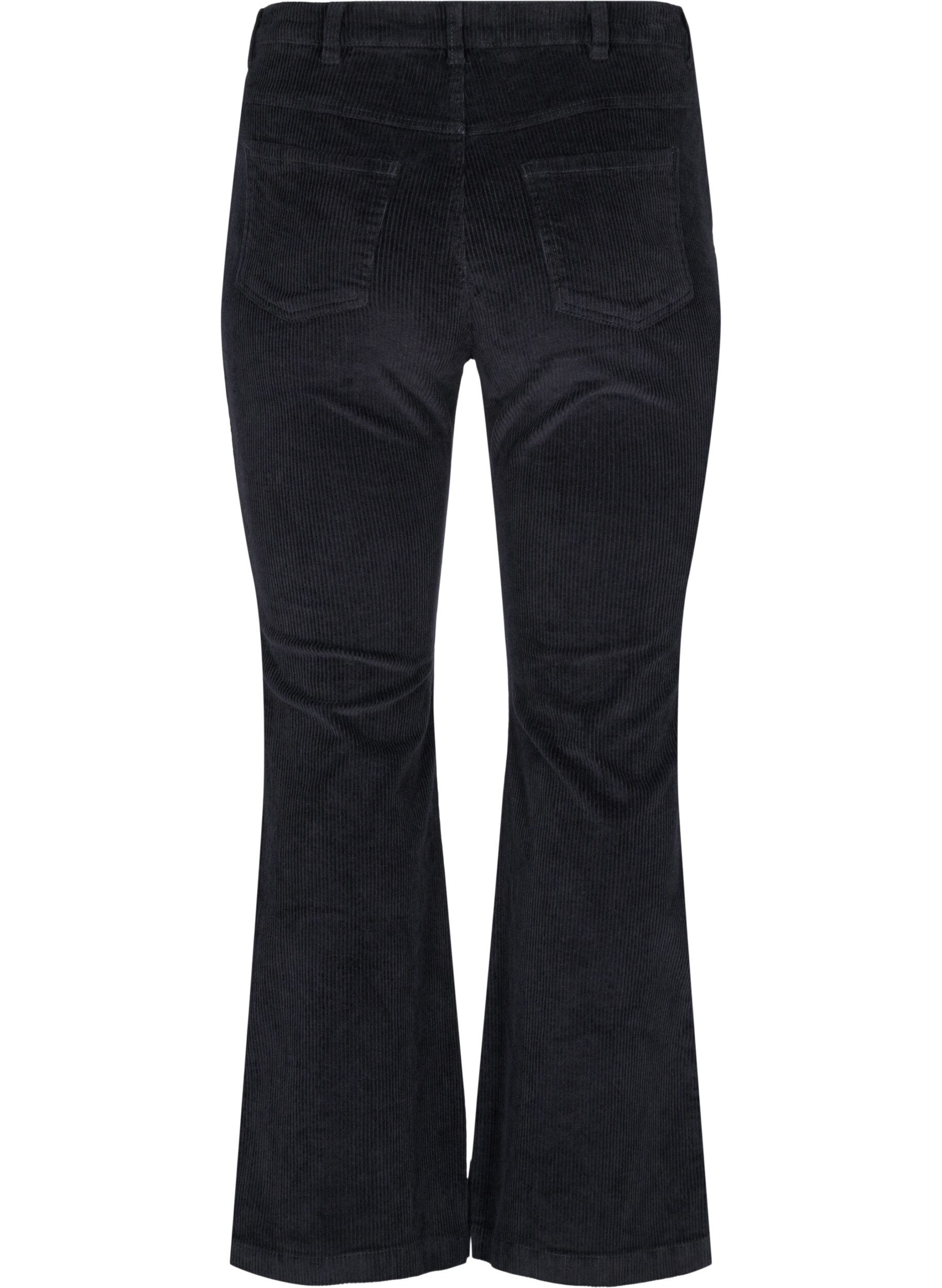 Zizzi Fluwelen broek met bootcuts, Black, Packshot image number 1