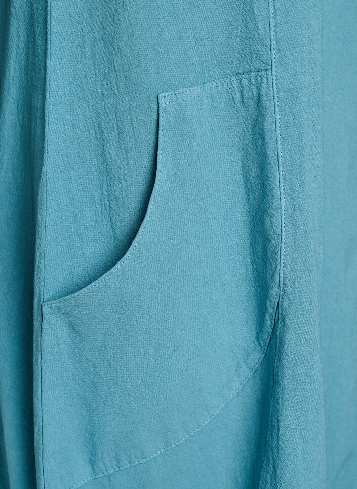 Katoenen jurk met korte mouwen, Blauw, Packshot image number 3