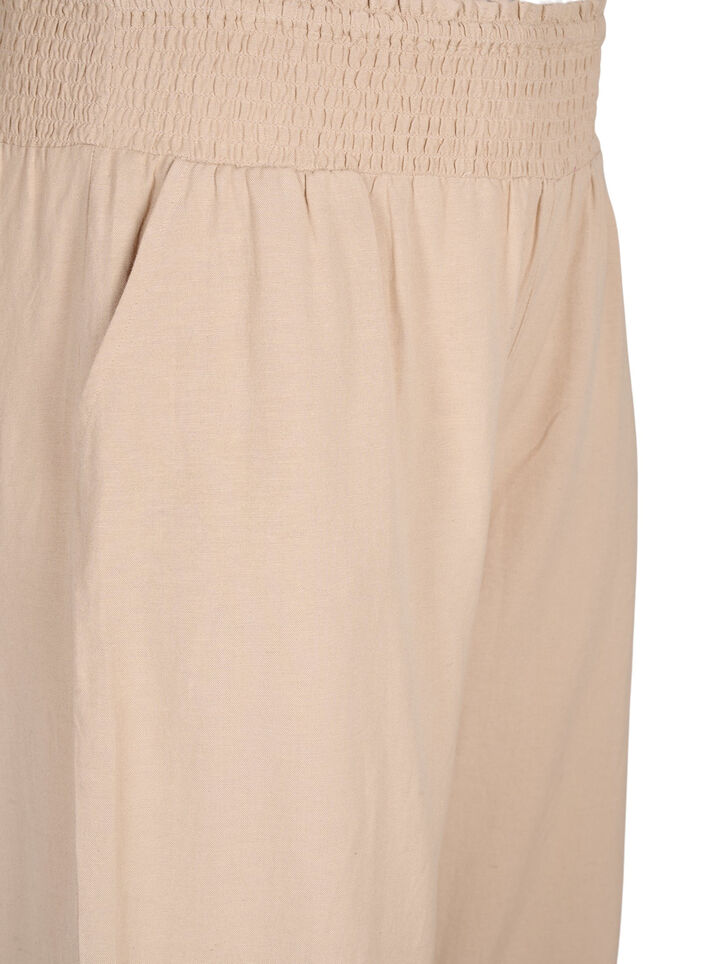 Smock broek met linnen, Beige, Packshot image number 2