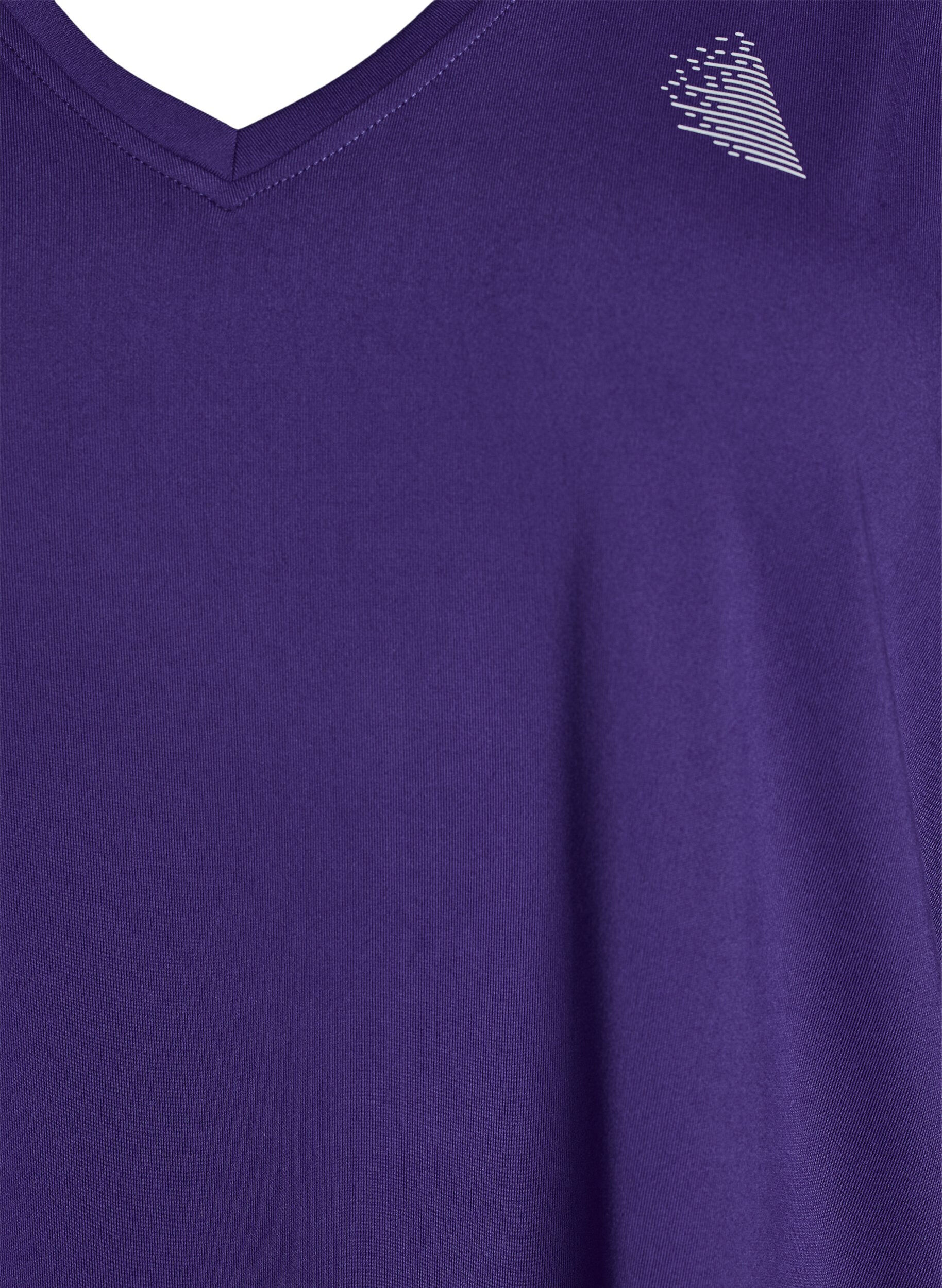 Zizzi Workout top met V-hals, Purple, Packshot image number 2