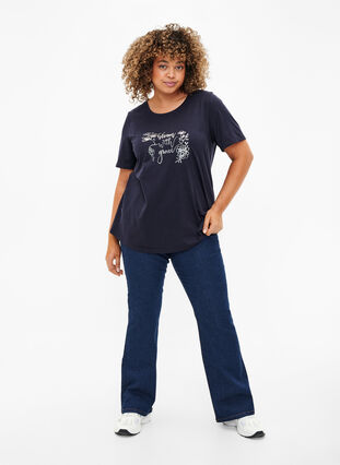 FLASH - T-shirt met motief, Navy Blazer Bloom, Model image number 2