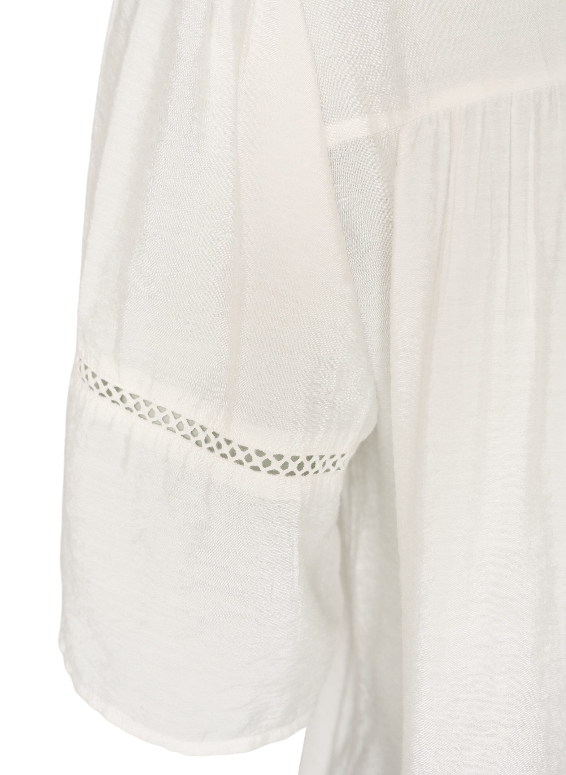 ZizziViscose blouse met plooien en balloneffect, Vanille, Packshot image number 3