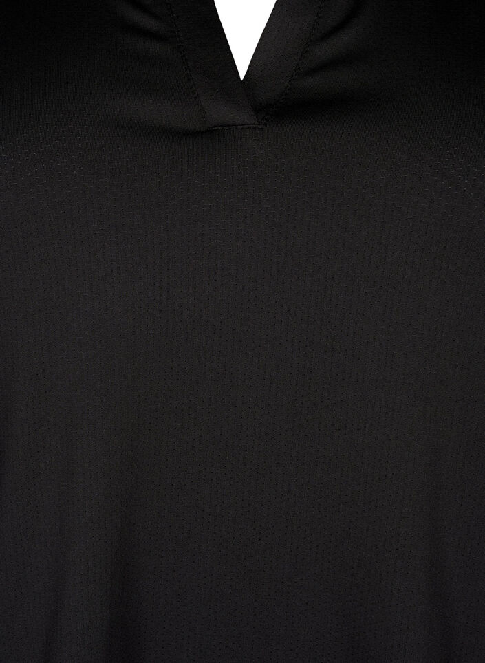Poloshirt met V-hals, Black, Packshot image number 2