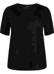Katoenen t-shirt met 2/4 mouwen, Black