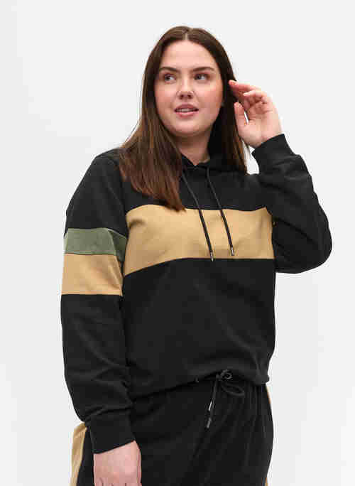 Sweatshirt met capuchon en trackdetails