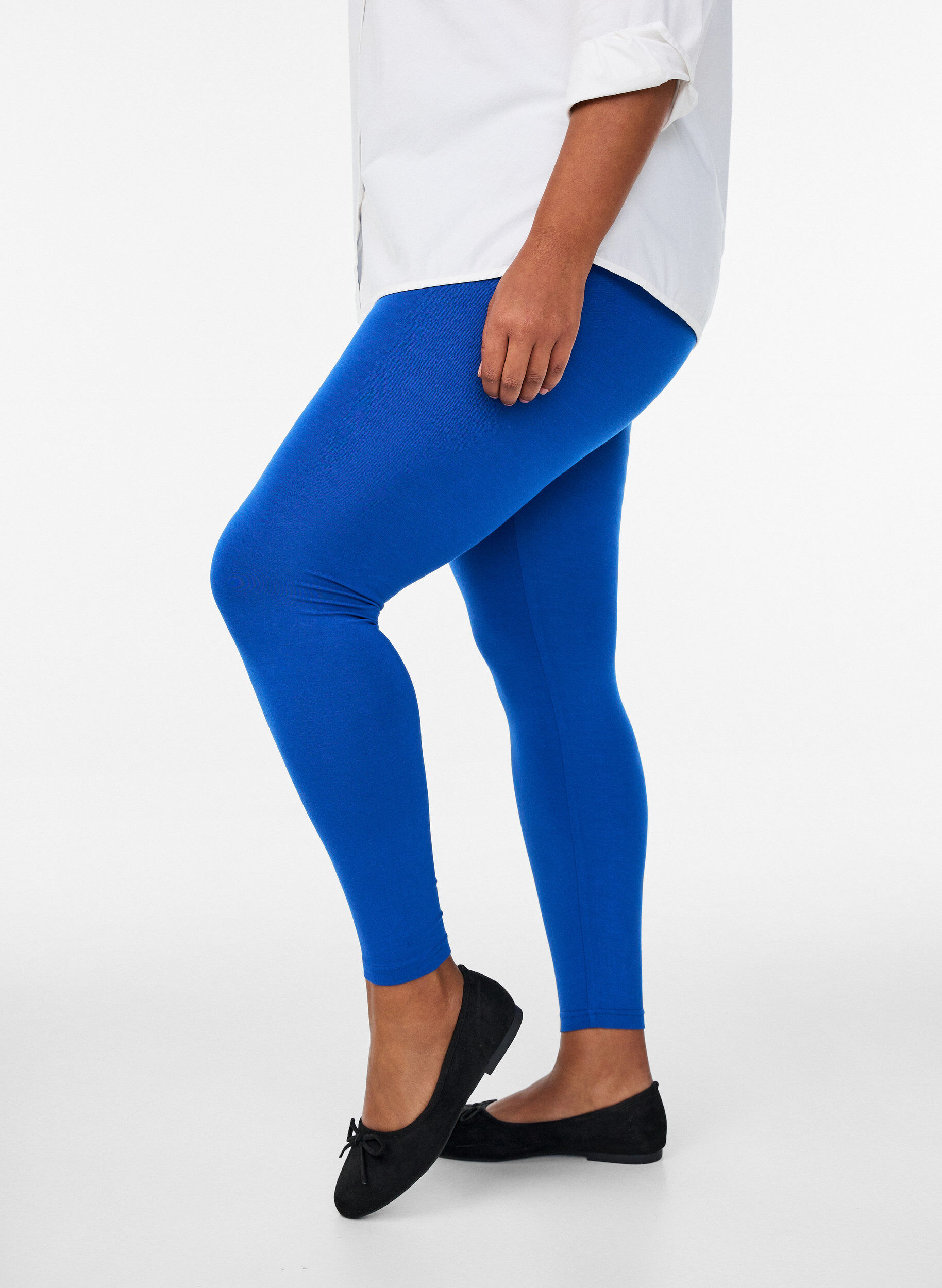 Basic legging in viscose, Blauw, Model