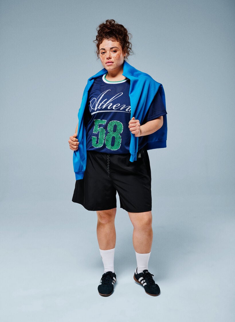 Trainingshort met binnenbroek en telefoonzakje, Zwart, Image image number 0