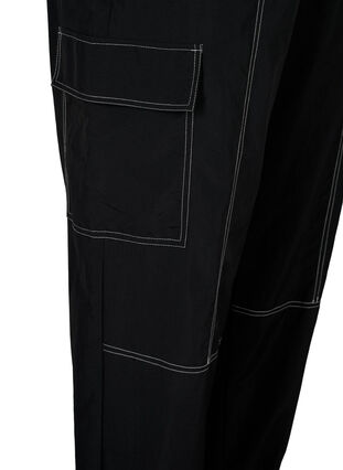 Cargobroek met contrasterende stiksels, Black, Packshot image number 3