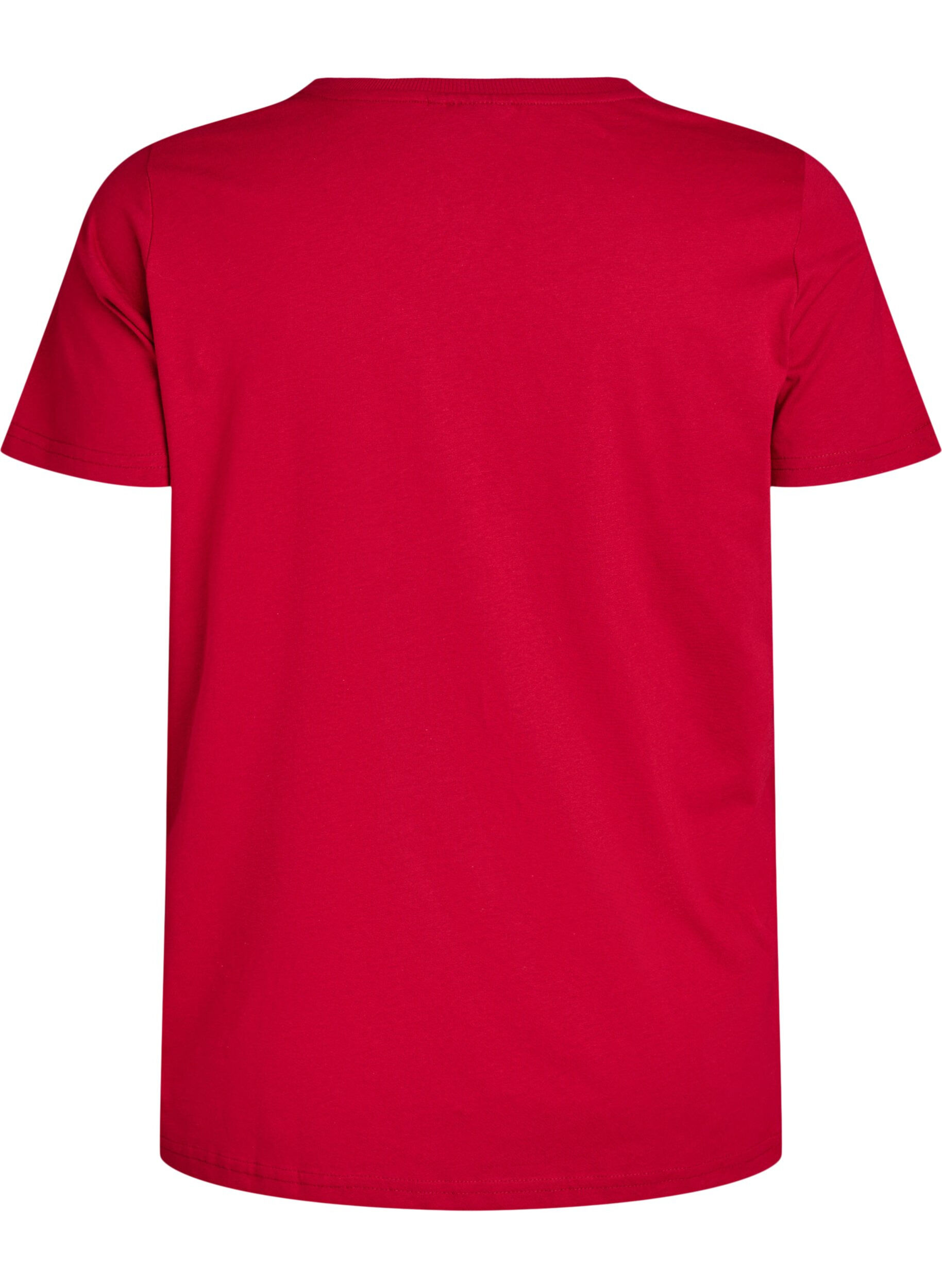 Zizzi Kerst T-shirt van biologisch katoen, Rood, Packshot image number 1