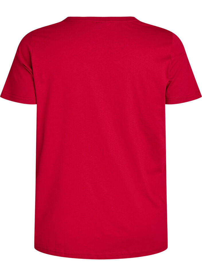 Kerst T-shirt van biologisch katoen, Rood, Packshot image number 1