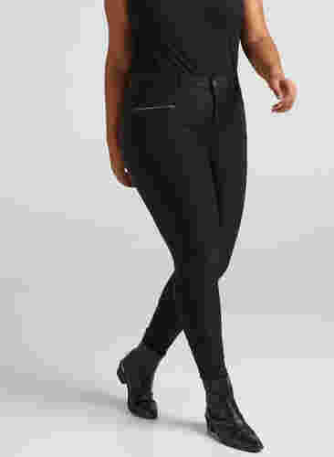 Nauwsluitende broek met ritssluiting, Black, Model image number 3