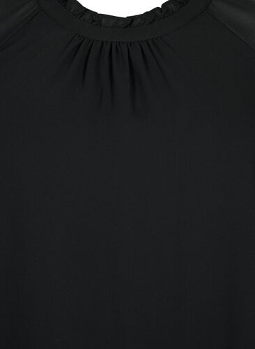 Blouse met asymmetrische onderkant en 3/4 mouwen, Black, Packshot image number 2