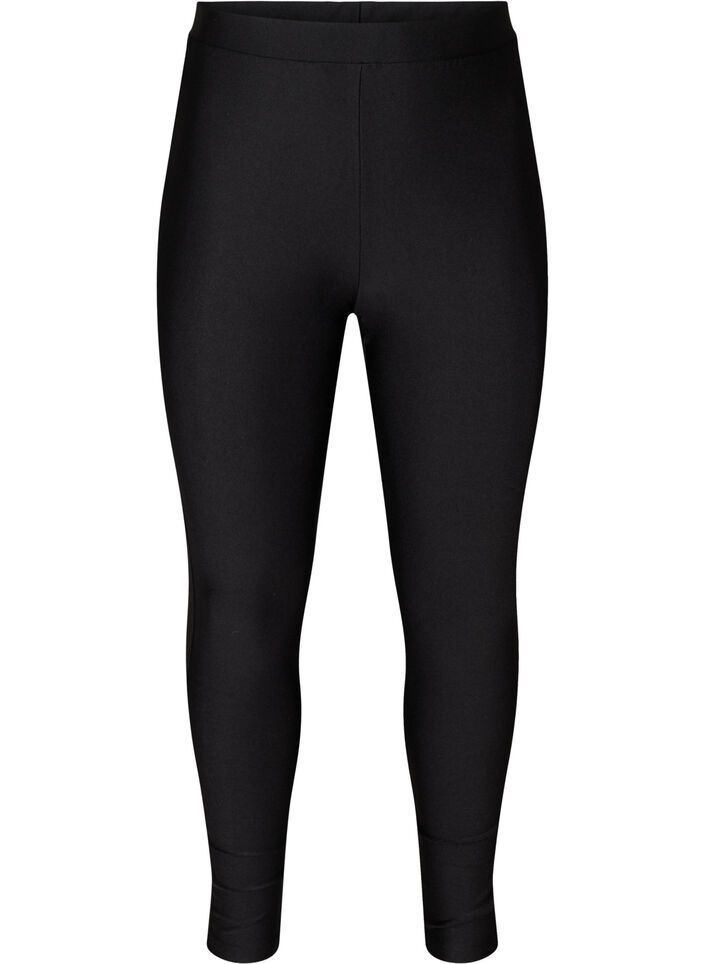 Glimmende legging met achterzakken 7/8 lengte, Black, Packshot image number 0