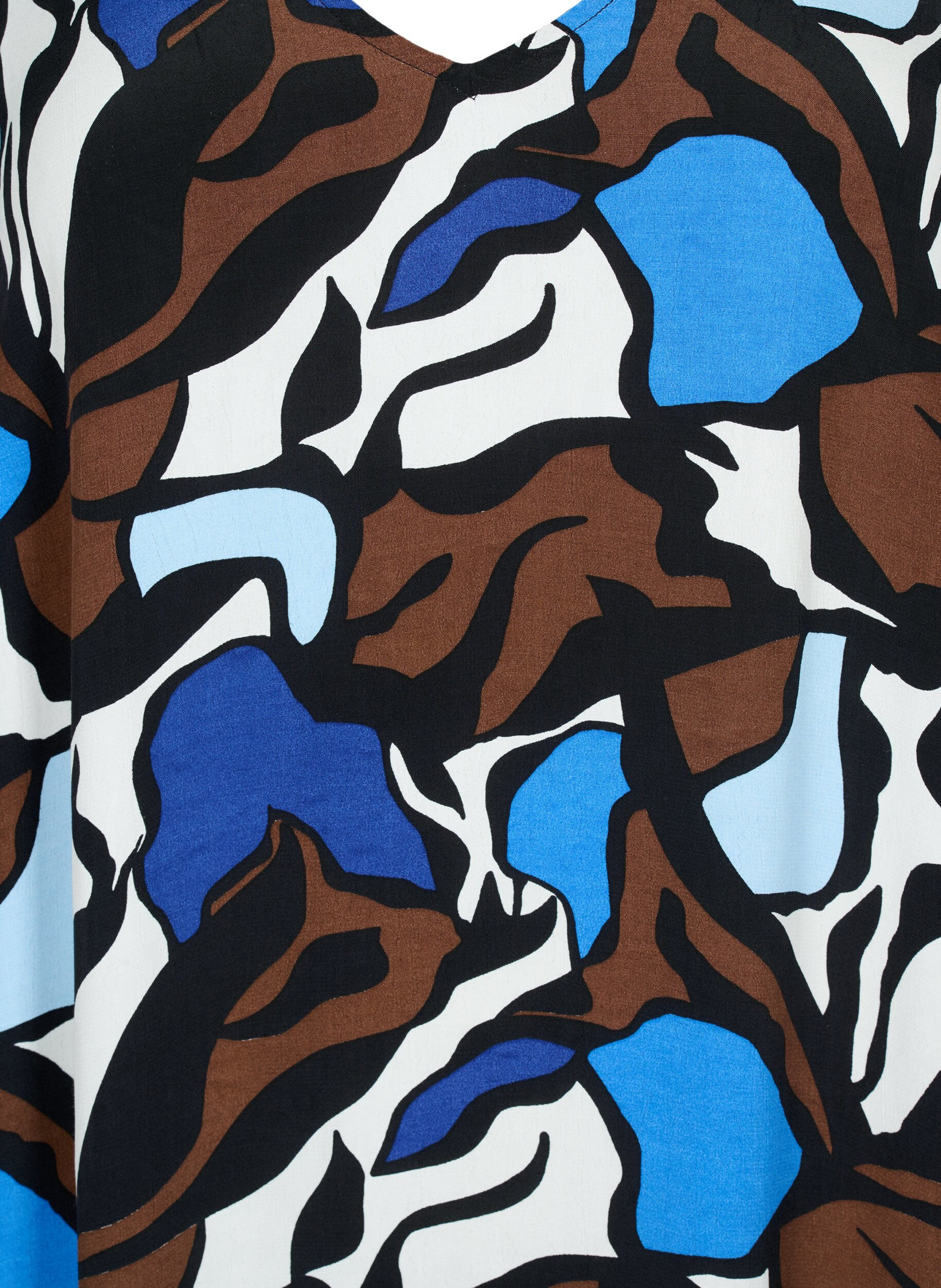 Zizzi Jurken van viscose met print en 3/4 mouw, Zafia AOP, Packshot image number 2