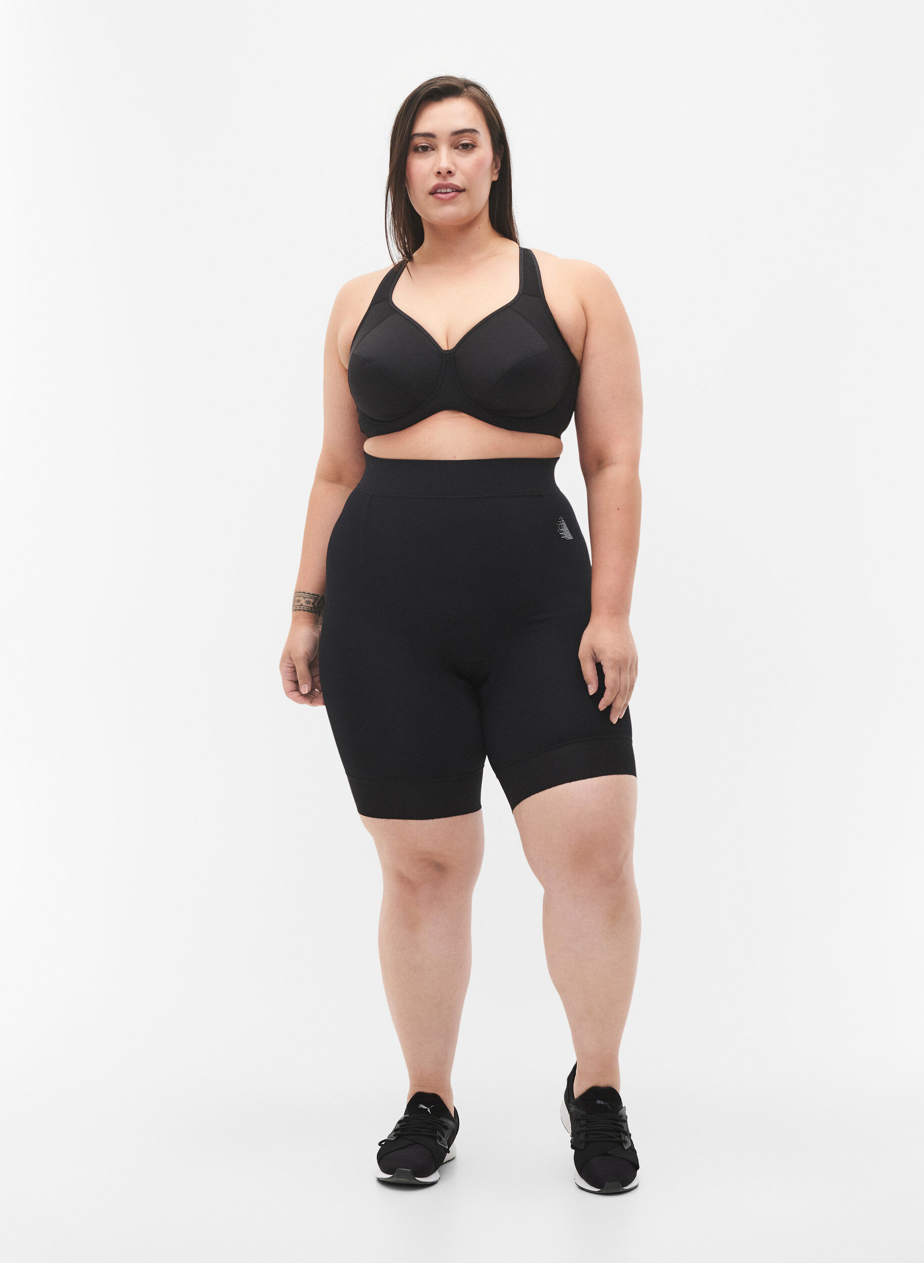 Zizzi Korte fiets-/spinningbroek, Black, Model image number 3