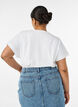 Katoenen T-shirt met haakdetail, Wit, Model image number 2