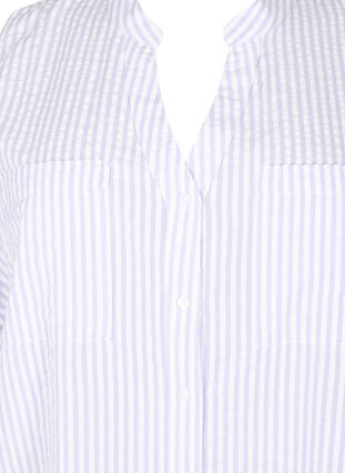 Gestreept overhemd met borstzakken, White/LavenderStripe, Packshot image number 3