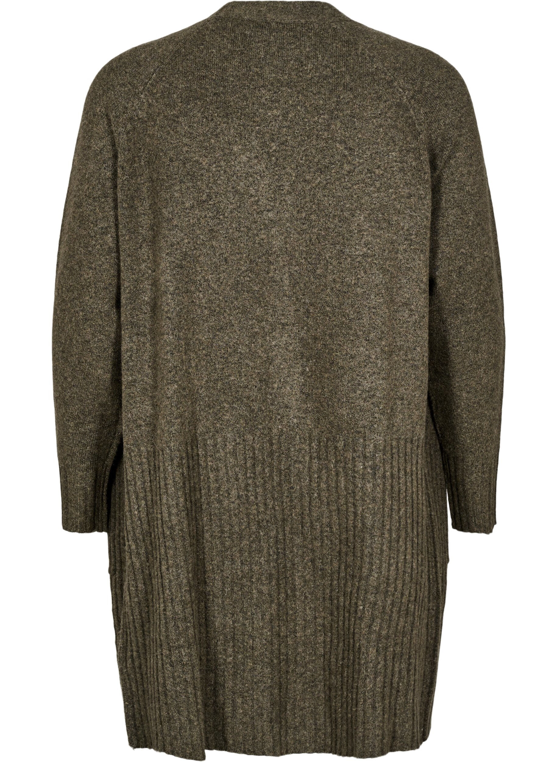 Zizzi Lang vest met zakken, Sea Turtle Mel., Packshot image number 1