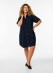 Denim shirtjurk met korte mouwen, Zwart, Model image number 1