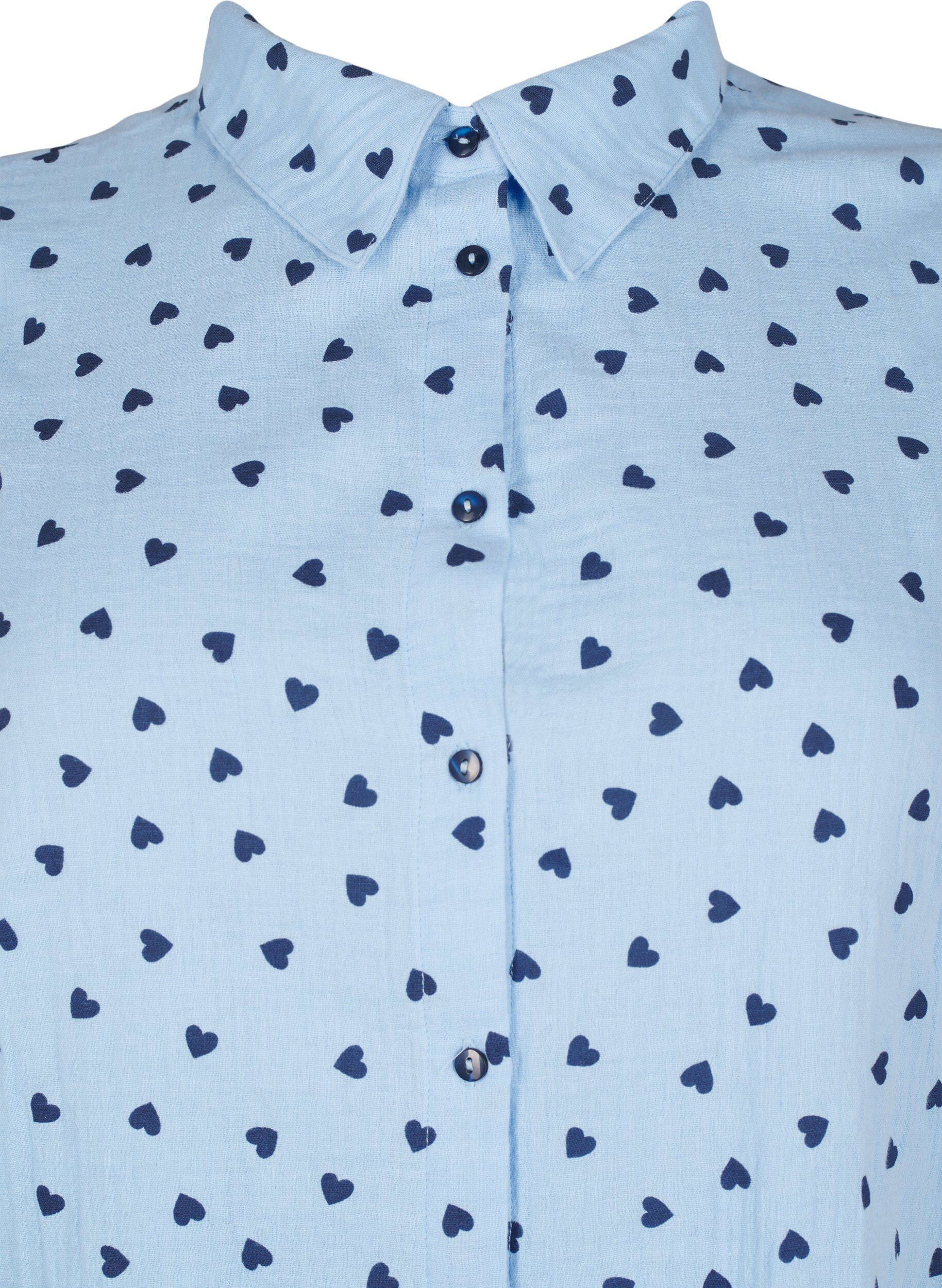 Zizzi Shirtblouse met 3/4 mouwen, Blauw, Packshot image number 2