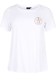 Katoenen t-shirt met opdruk op de voorkant, White Chest Print