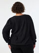 Jersey blouse met structuur en ballonsilhouet, Zwart, Model image number 2