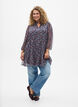 Tunic met bloemenprint en glitterdraden, Blauw, Model image number 1