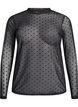 Mesh blouse met stippen, Zwart, Packshot image number 0