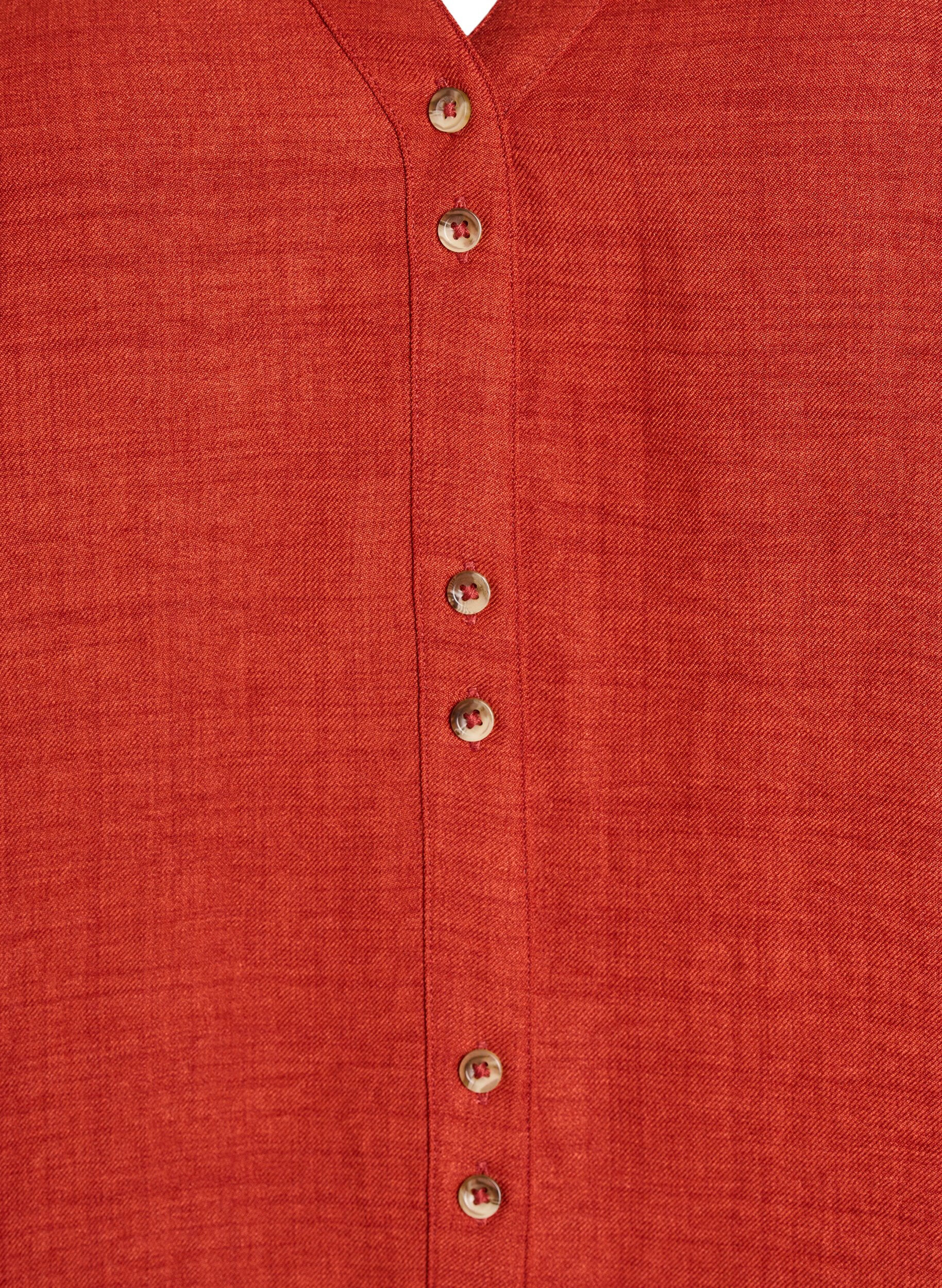 Zizzi Overhemd blouse met V-hals en korte mouwen, Rood, Packshot image number 2