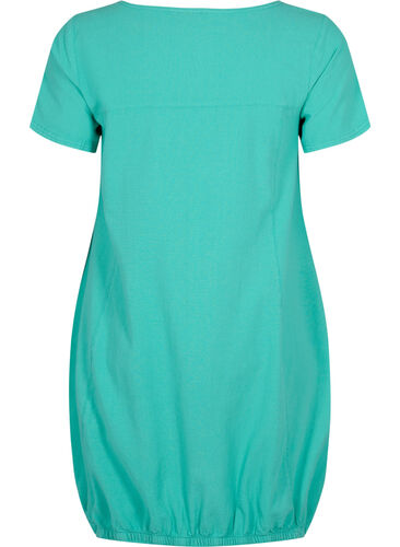 Katoenen jurk met korte mouwen, Aqua Green, Packshot image number 1