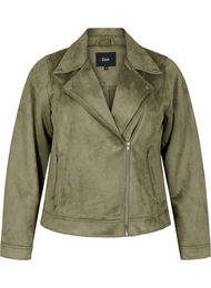 Bikerjas van imitatiesuède, Dusty Olive