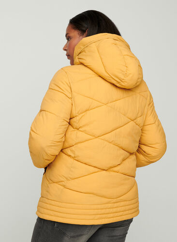 Winddichte jas met capuchon en zakken, Spruce Yellow, Model image number 1