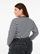 Gestreepte blouse met lange mouwen, Zwart, Model image number 2