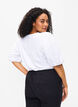 Blouse met structuur en korte mouwen, Bright White, Model image number 1