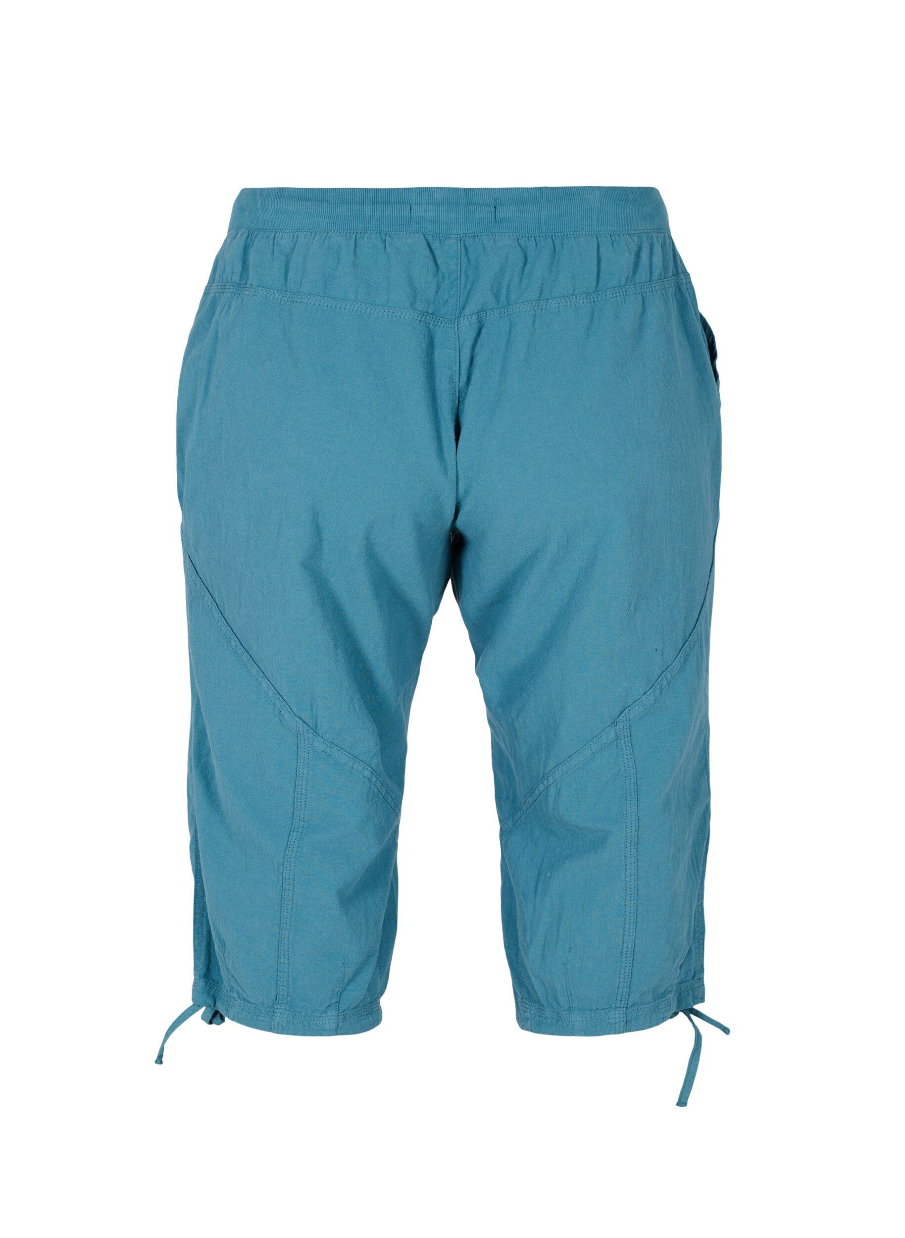 Zizzi Losse cropped broek van katoen, Blauw, Packshot image number 1