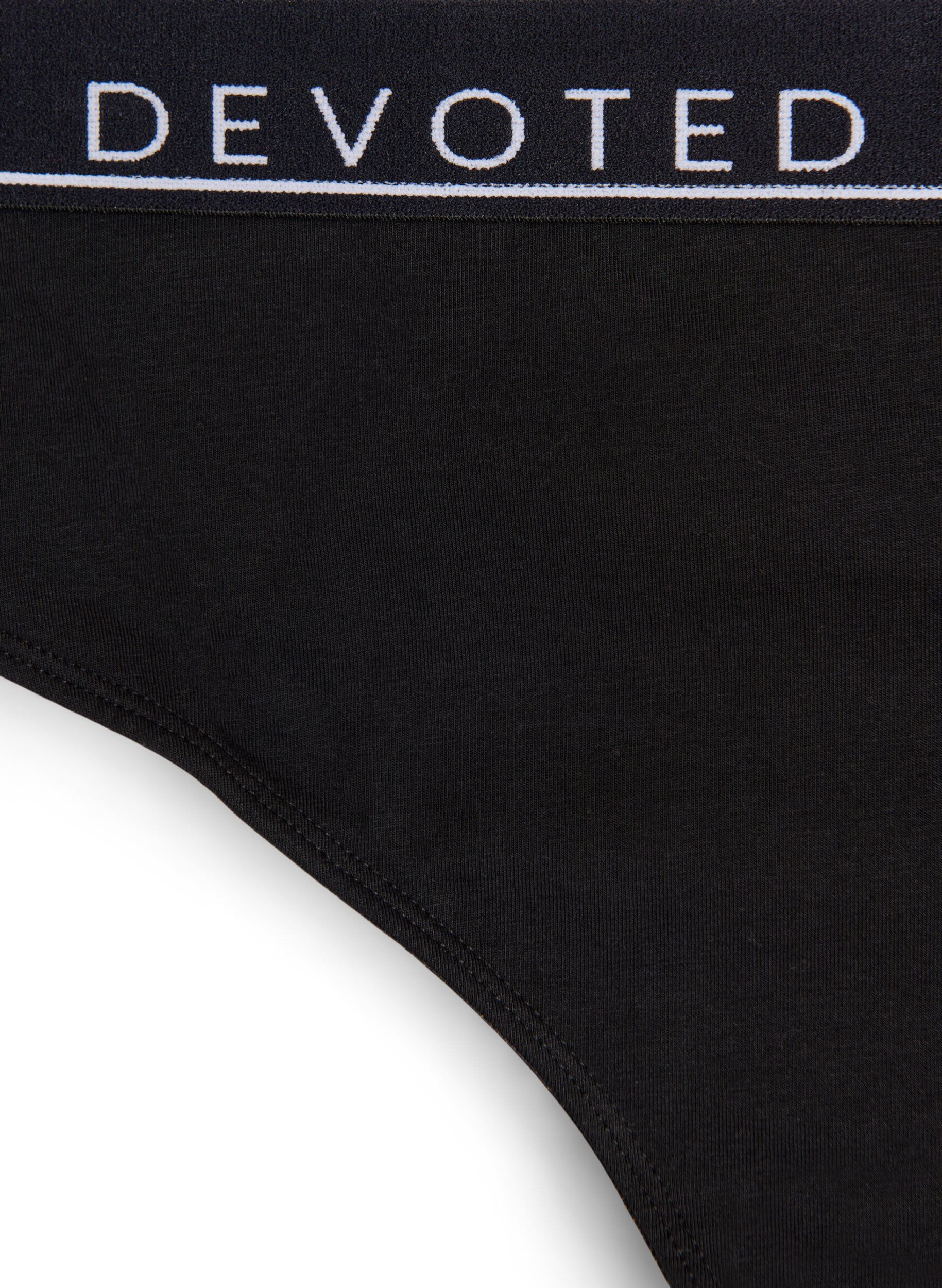 Zizzi Katoenen G-string met normale taille, Zwart, Packshot image number 2