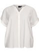 Viscose blouse met knoopjes en textuur, Vanille, Packshot image number 0