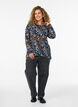 Gedessineerde blouse met lange mouwen, Blauw, Model image number 1