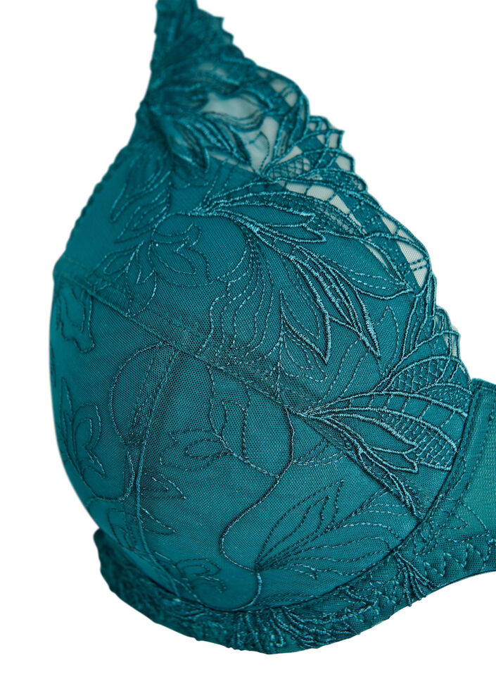 Gewatteerde kanten beha met beugel, Groen, Packshot image number 2