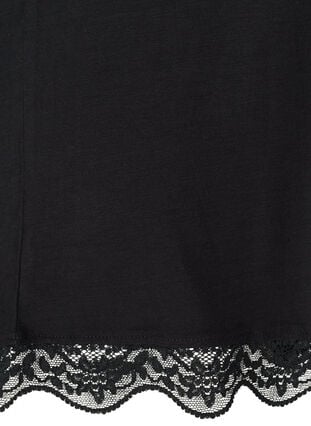Viscose pyjama-short met kanten rand, Black, Packshot image number 3