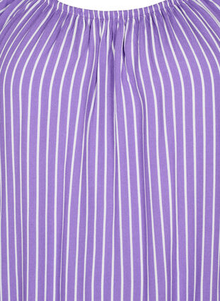 Effen blouse van viscose met korte mouwen, Deep L./White Stripe, Packshot image number 2