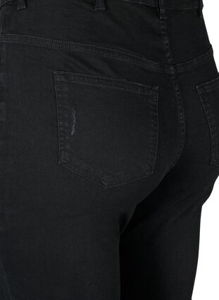 Strakke jeans met slijtagedetails, Black, Packshot image number 3