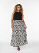 Viscose maxi-rok met smock, Zwart, Model image number 0