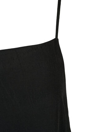 Midi-jurk in viscose met dunne bandjes, Black, Packshot image number 2