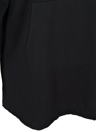 Lang sweatshirt met capuchon en zak, Black, Packshot image number 3