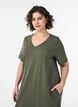 Midi T-shirt jurk met V-hals, Groen, Model image number 2