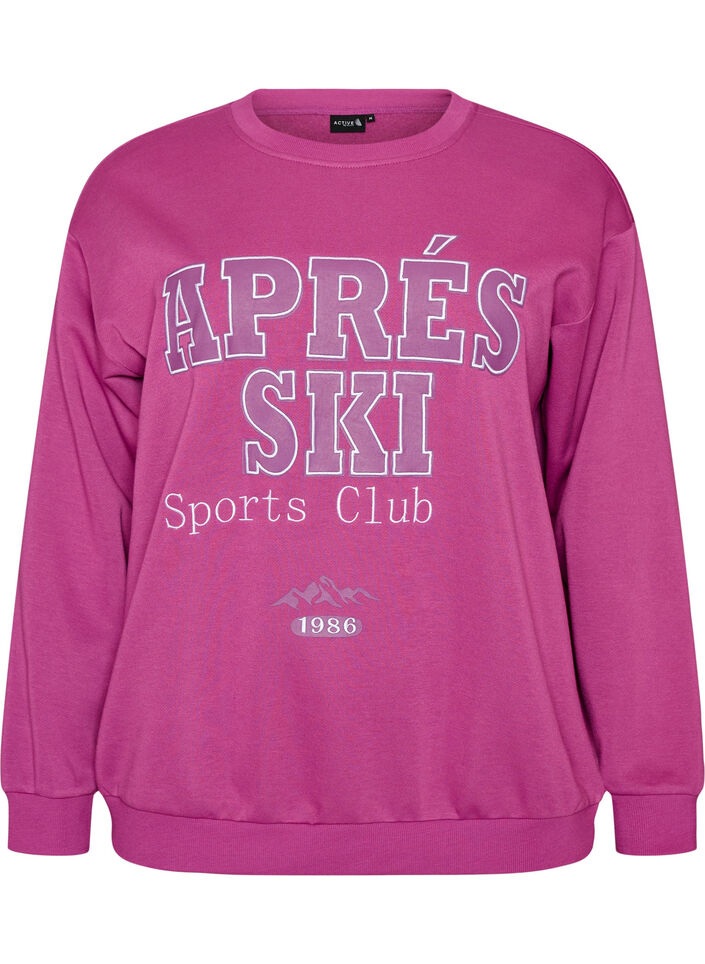Sweatshirt met tekst print, Paars, Packshot image number 0