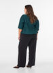 Blouse met golvende textuur en ballonvorm, Groen, Model image number 2