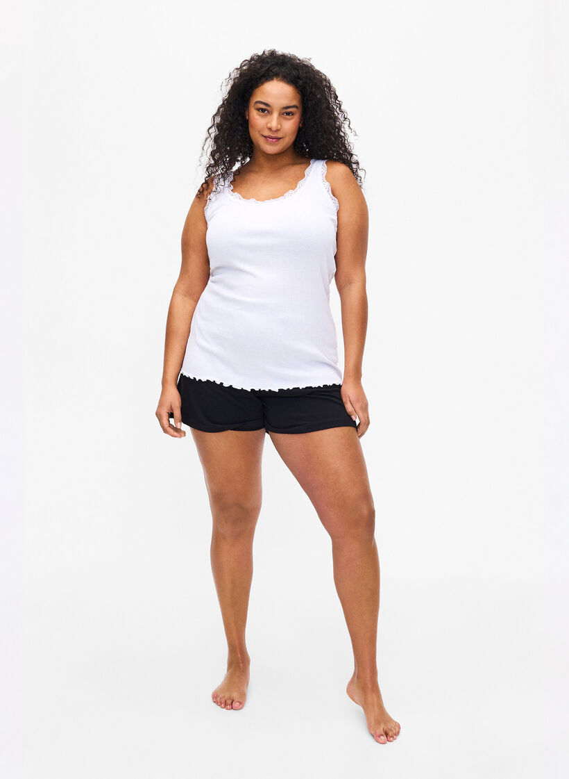 Top met kant, Wit, Model image number 1