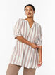 Katoenen tuniek met V-hals, Beige, Model image number 0